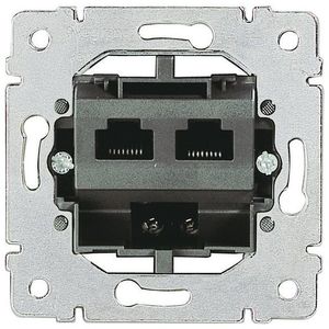 Фото Legrand Galea Life 775936 Розетка комбинированная (2хRJ45/RJ11/RJ12, cat.3, механизм, скрытая установка)