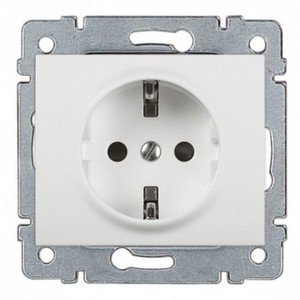 Фото Legrand Galea Life 771063 Розетка с заземляющим контактом (16 А, под рамку, шторки, скрытая установка, white)