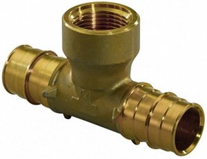 Фото Uponor Q&E 1047885 Тройник с внутренней резьбой (латунь, 1/2", d16 мм)