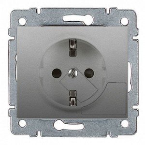 Фото Legrand Galea Life 771324 Розетка с заземляющим контактом (16 А, под рамку, скрытая установка, aluminium)