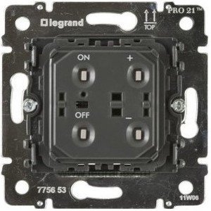 Фото Legrand Galea Life 775653 Светорегулятор кнопочный (600 Вт, механизм, скрытая установка)
