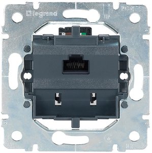 Фото Legrand Galea Life 775765 Розетка компьютерная (RJ45, cat.5е, монтаж на захватах, механизм, скрытая установка)