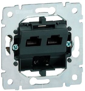 Фото Legrand Galea Life 775766 Розетка компьютерная (2хRJ45, cat.5е, монтаж на захватах, механизм, скрытая установка)