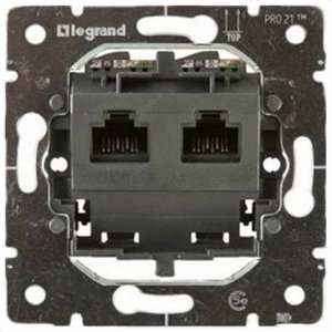 Фото Legrand Galea Life 775830 Розетка компьютерная (2хRJ45, cat.6, механизм, скрытая установка)