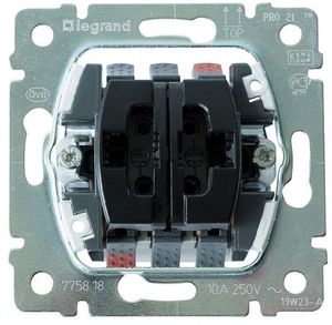 Фото Legrand Galea Life 775818 Переключатель двухклавишный кнопочный (10 А, механизм, с/у)