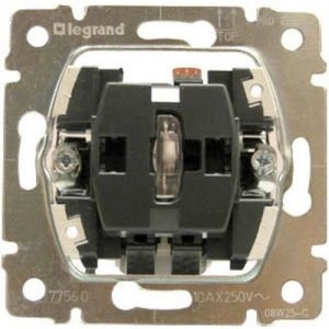 Фото Legrand Galea Life 775600 Выключатель одноклавишный (10 А, подсветка, механизм, скрытая установка)