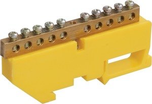 Фото IEK YNN10-69-24D-K05 Шина PE земля на DIN-изол ШНИ-6х9-24-Д-Ж ИЭК