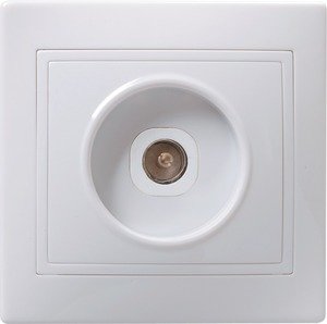 Фото IEK EAK10-K01-DM РТВ10-КБ Розетка 1местн телевиз КВАРТА (белый)