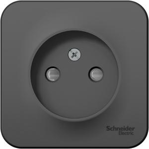 Фото Schneider Electric Blanca BLNRA001106 Розетка одинарная (16 А, IP20, в сборе, открытая установка, шторки, антрацит)