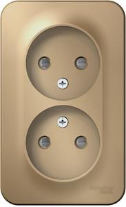Фото Schneider Electric Blanca BLNRA001204 Розетка двойная (16 А, IP20, в сборе, открытая установка, шторки, титан)