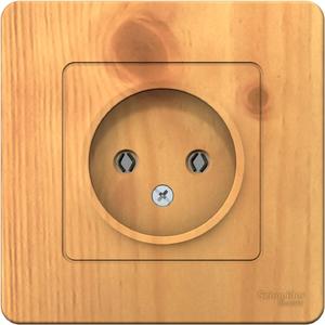 Фото Schneider Electric Blanca BLNRS000015 Розетка одинарная (16 А, IP20, в сборе, скрытая установка, ясень)