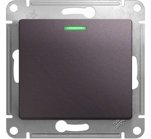 Фото Schneider Electric GSL001413 GLOSSA 1-клавишный ВЫКЛЮЧАТЕЛЬ с подсветкой,сх.1а,10AX, механизм,СИРЕНЕВЫЙ ТУМАН