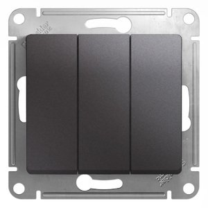 Фото Schneider Electric GSL001331 GLOSSA 3-клавишный ВЫКЛЮЧАТЕЛЬ,сх.3,10AX, механизм, ГРАФИТ