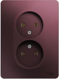 Фото Schneider Electric Glossa GSL001120 Розетка двойная (16 А, IP20, под рамку, скрытая установка, баклажан)