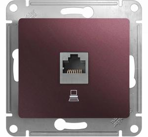 Фото Schneider Electric Glossa GSL001181K Розетка компьютерная (RJ45, под рамку, скрытая установка, баклажан)
