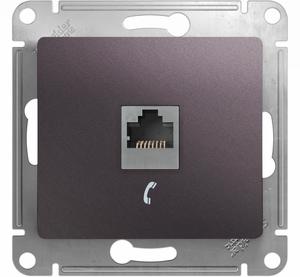 Фото Schneider Electric Glossa GSL001481T Розетка телефонная (RJ11, под рамку, скрытая установка, сиреневая)