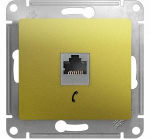 Фото Schneider Electric Glossa GSL001081T Розетка телефонная (RJ11, под рамку, скрытая установка, фисташковая)