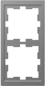 Фото Schneider Electric Merten D-Life MTN4020-6536 Рамка 2-постовая (универсальная, нержавеющая сталь)