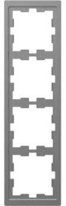 Фото Schneider Electric Merten D-Life MTN4040-6536 Рамка 4-постовая (универсальная, нержавеющая сталь)