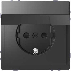 Фото Schneider Electric Merten D-Life MTN2310-6034 Розетка с заземляющим контактом (16 А, под рамку, крышка, шторки, скрытая установка, антрацит)
