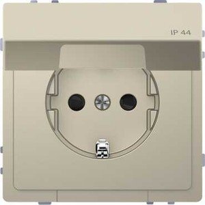 Фото Schneider Electric Merten D-Life MTN2314-6033 Розетка с заземляющим контактом (IP44, 16 А, под рамку, крышка, шторки, скрытая установка, сахара)