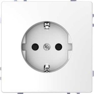 Фото Schneider Electric Merten D-Life MTN2300-6035 Розетка с заземляющим контактом (16 А, под рамку, шторки, с/у, безвинт, белый лотос)