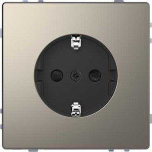 Фото Schneider Electric Merten D-Life MTN2300-6050 Розетка с заземляющим контактом (16 А, под рамку, шторки, скрытая установка, никель)