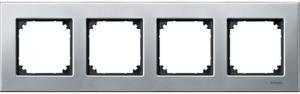 Фото Schneider Electric Merten M-Elegance MTN403460 Рамка 4-постовая (универсальная, платина-серебро)