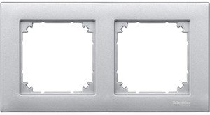 Фото Schneider Electric Merten M-Plan MTN486260 Рамка 2-постовая (универсальная, алюминий)