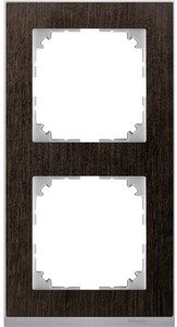 Фото Schneider Electric Merten M-Pure Decor MTN4020-3671 Рамка 2-постовая (универсальная, венге/алюминий)