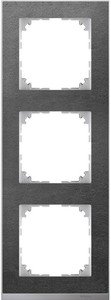Фото Schneider Electric Merten M-Pure Decor MTN4030-3669 Рамка 3-постовая (универсальная, сланец/алюминий)