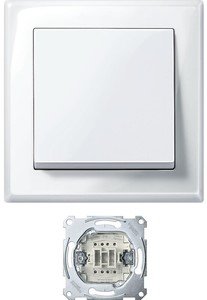 Фото Schneider Electric Merten M-Smart MTN3341-1419 Выключатель одноклавишный (в сборе, скрытая установка, полярно-белый)