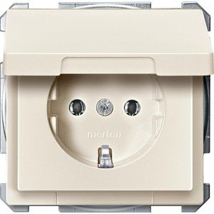 Фото Schneider Electric Merten Artec/Antique MTN2311-4044 Розетка с заземляющим контактом (16 А, под рамку, крышка, скрытая установка, бежевая)