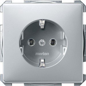 Фото Schneider Electric Merten Artec/Antique MTN2301-4060 Розетка с заземляющим контактом (16 А, под рамку, скрытая установка, алюминий)