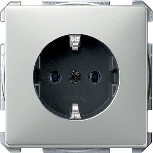 Фото Schneider Electric Merten Artec/Antique MTN2301-4146 Розетка с заземляющим контактом (16 А, под рамку, скрытая установка, сталь)