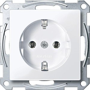 Фото Schneider Electric Merten System M MTN2301-0325 Розетка с заземляющим контактом (16 А, под рамку, скрытая установка, белая)