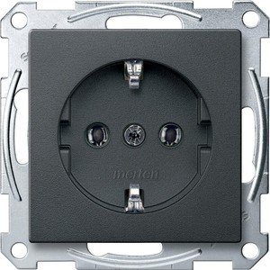 Фото Schneider Electric Merten System M MTN2301-0414 Розетка с заземляющим контактом (16 А, под рамку, скрытая установка, антрацит)