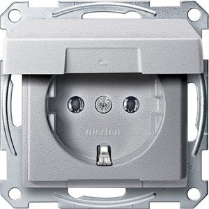 Фото Schneider Electric Merten System M MTN2311-0460 Розетка с заземляющим контактом (16 А, под рамку, крышка, скрытая установка, алюминий)