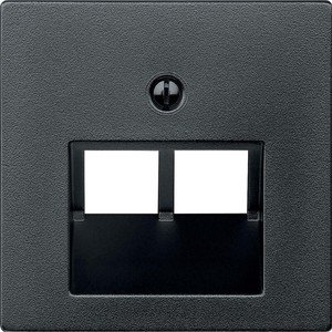 Фото Schneider Electric System M MTN298014 Крышка розетки информационной (2xRJ45, шторки, антрацит)