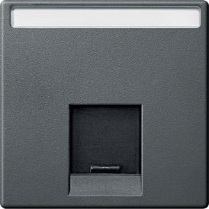 Фото Schneider Electric System M MTN465814 Крышка розетки компьютерной (RJ45, шторка, поле для надписи, антрацит)