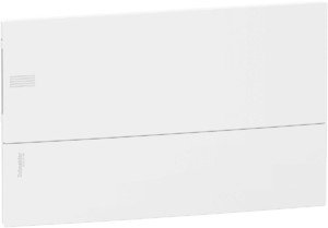 Фото Schneider Electric MIP22118 MINI PRAGMA ЩИТ ВСТРАИВ. С БЕЛОЙ ДВ. 1РЯД/18МОД,IP40,IK07,63А,2 клеммы,Италия