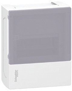 Фото Schneider Electric MIP12106 MINI PRAGMA ЩИТ НАВЕСНОЙ С БЕЛОЙ ДВ. 1РЯД/6МОД,IP40,IK07,63А,2 клеммы,Италия