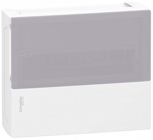 Фото Schneider Electric MIP12112T MINI PRAGMA ЩИТ НАВЕСНОЙ С ДЫМЧАТОЙ ДВ. 1РЯД/12МОД,IP40,IK07,63А,2 клеммы,Италия