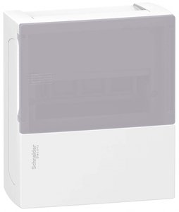 Фото Schneider Electric MIP12108T MINI PRAGMA ЩИТ НАВЕСНОЙ С ДЫМЧАТОЙ ДВ. 1РЯД/8МОД,IP40,IK07,63А,2 клеммы,Италия