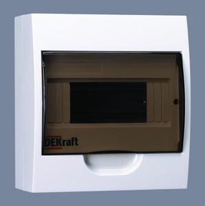Фото DEKraft 31010DEK Корпус пласт. навесной 8 модулей, IP41, ЩРН-П-8 DEK