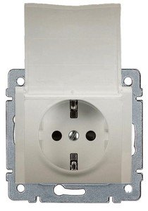 Фото Legrand Galea Life 771564 Розетка с заземляющим контактом (16 А, под рамку, шторки, крышка, скрытая установка, pearl)