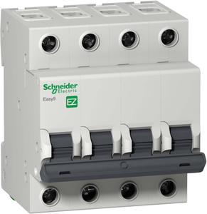 Фото Schneider Electric Easy9 EZ9F34406 Автоматический выключатель четырехполюсный 6А (4.5 кА, C)