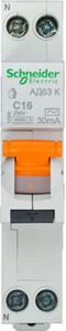 Фото Schneider Electric АД63 12522 Автоматический выключатель дифференциального тока однополюсный+N 16А (тип AC, 4.5 кА)