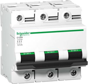 Фото Schneider Electric Acti 9 A9N18351 Автоматический выключатель трехполюсный 125А (10 кА, B)