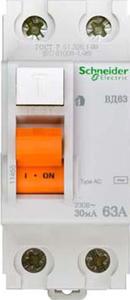 Фото Schneider Electric Домовой 11455 Выключатель дифференциального тока двухполюсный 63А 30мА (тип AC)